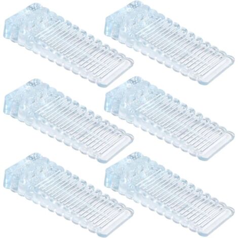 (Transparent)6 Pièces Cale Porte de PVC, Cale Porte Sol Réglable en Hauteur et Empilée pour être Utilisée, Bloque Porte Sol pour Portes et Sols Constitués de Divers Matériaux