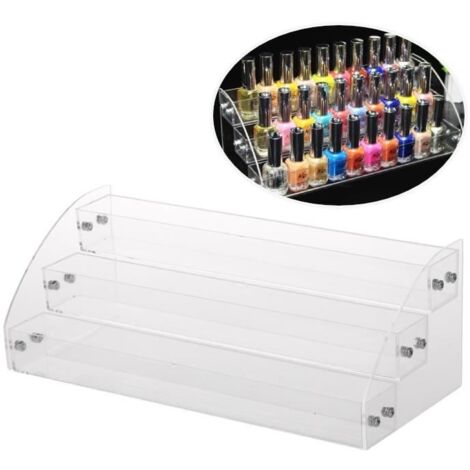 (transparent)Boîte de Rangement Maquillage - Transparent - Acrylique - 31x13.3x11 cm - Support de Vernis à Ongles