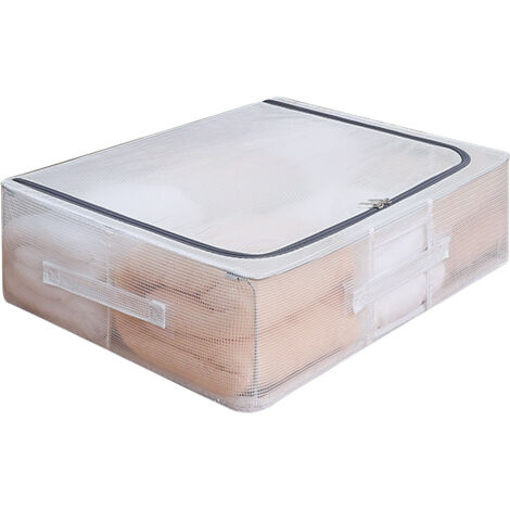 Transparente 30-Liter-Aufbewahrungsbox für unter das Bett mit Deckel, belüftet und wasserdicht, Maße: 50 x 40 x 15 cm