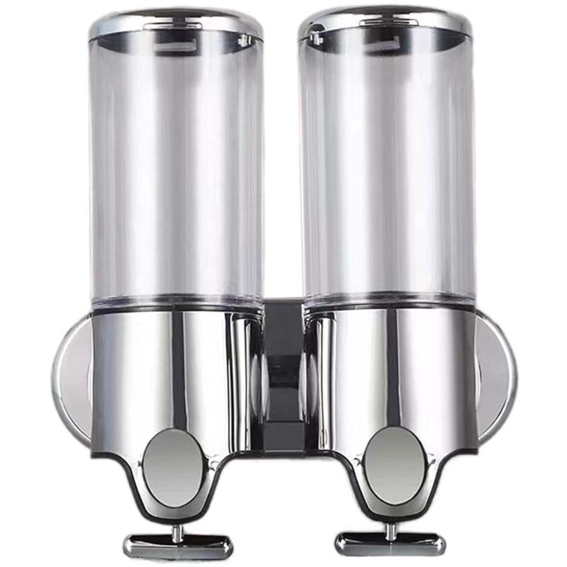 Lot de 2 distributeurs de savon mural de 500 ml - Distributeur de savon manuel pour désinfectant - Distributeur de shampooing et de gel douche pour