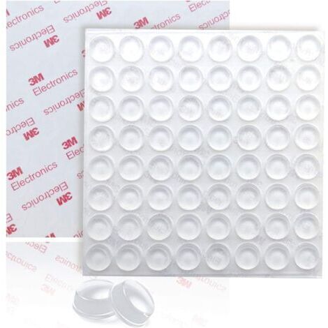 Transparente Adhésifs Butées, Antidérapant Butée Tampon Transparent Auto-adhésif Transparente Pieds Adhésifs Doux Patin Silicone Meubles en Verre Tables Artisanat Protecteurs Muraux, 64Pcs