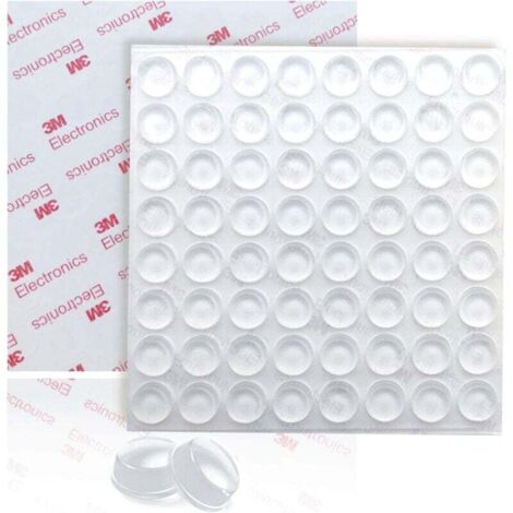 Transparente Adhésifs Butées, Antidérapant Butée Tampon Transparent Auto-adhésif Transparente Pieds Adhésifs Doux Patin Silicone Meubles en Verre Tables Artisanat Protecteurs Muraux, 64Pcs