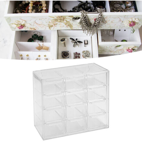 Transparente Aufbewahrungsbox aus ABS mit Fächern – Organizer mit 12 Fächern für DIY-Schmuck und Bastelarbeiten