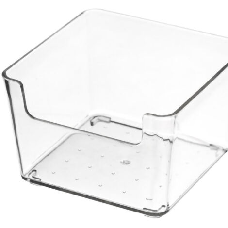 Transparente Aufbewahrungsbox aus PET mit Schublade  Organizer mit Fächern für Küche, Büro und Bad  Quadratisches Design  250 g  Stapelbar