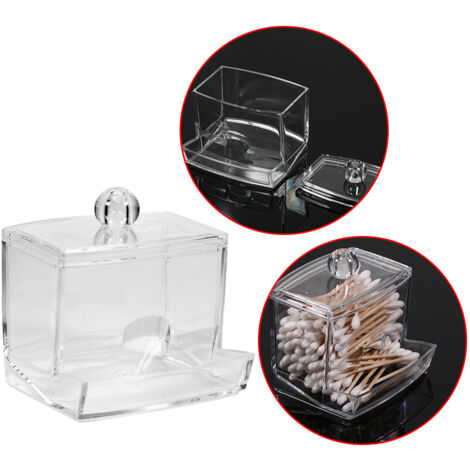 Transparente Kosmetikaufbewahrungsbox für Wattestäbchen und Beauty-Accessoires mit praktischem Organizer, PS-Kunststoff
