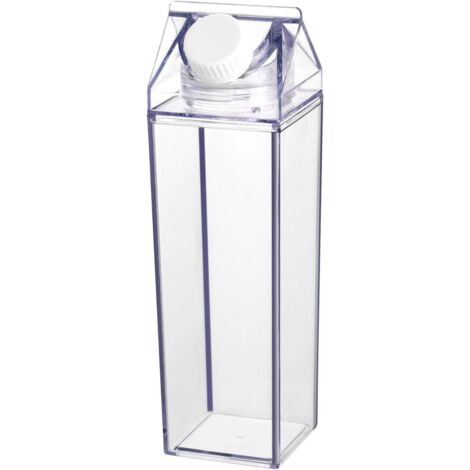 Transparente Kunststoff-Wasserflasche für Milch und Saft, tragbarer Behälter mit Deckel, ideal für Reisen und den täglichen Gebrauch