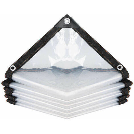 Transparente perforierte wasserdichte Plane, ultraleichte, wasserdichte, reißfeste Polyethylen-Plane (Farbe: transparent, Größe: 200 x 400 cm)