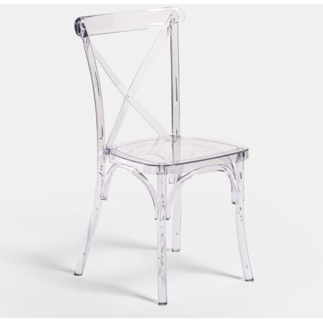 Transparente Polycarbonat-Stühle Stapelbarer Küchenstuhl 46X46X87,5 Stapelbare Stühle Kunststoff für Esszimmer und Schlafzimmer
