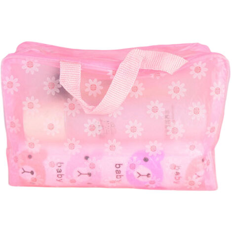 Transparente PVC-Aufbewahrungsbox, Reise-Kulturbeutel mit Reißverschluss, wasserdicht, großes Fassungsvermögen, 20 x 16 x 9 cm, 20 g, rosa, Kosmetiktasche, Badezimmeraccessoires