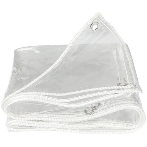 Transparente PVC-Plane – lichtdurchlässig, wasserdicht, frost- und UV-beständig – 2 m x 2 m – für Balkon und Garten