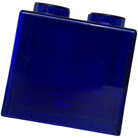 Transparente, rechteckige, modulare Lern-Spardose – Blau – 8,9 x 8,9 x 9,2 cm – Bausteinkonstruktion – Spardose für Kinder