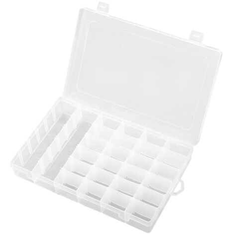 Transparente Schmuckaufbewahrungsbox aus ABS – Organizer mit herausnehmbarer Trennwand und 36 Fächern