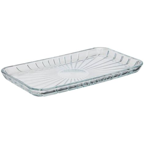 Transparente Servierplatte L27,6xp16,2xH2,1cm - Atmosphera créateur d'intérieur
