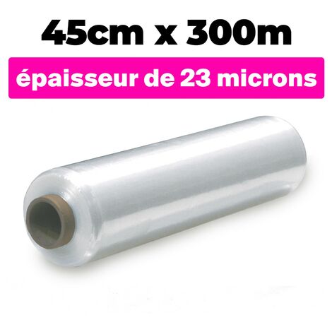 TRANSPARENTE STRECKFILM 45cm300m und 23 Mikron Dicke µ.