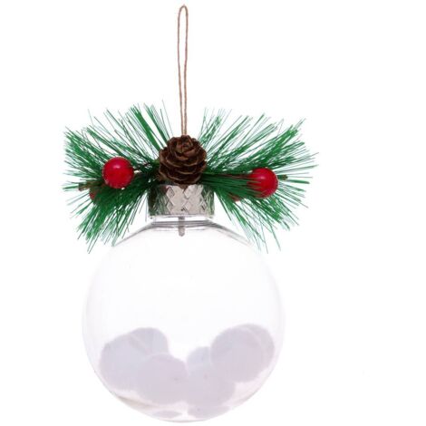 Transparente Weihnachtskugel Dekoration 8 cm - Flocke