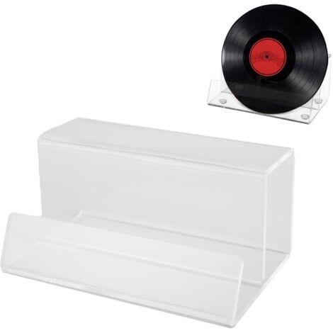 Transparenter Acryl-Schallplattenhalter/Plattenspielerrahmen (15 x 9,5 x 7,3 cm) – Dekoratives Regal im minimalistischen Retro-Design