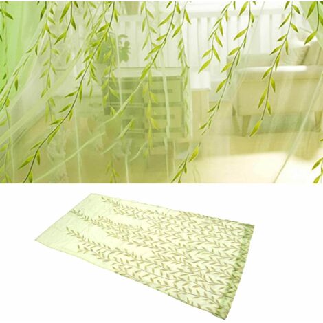 Transparenter Fenstervorhang mit schlichtem Blättermuster  Polyester  200 x 100 cm  Einzelstück
