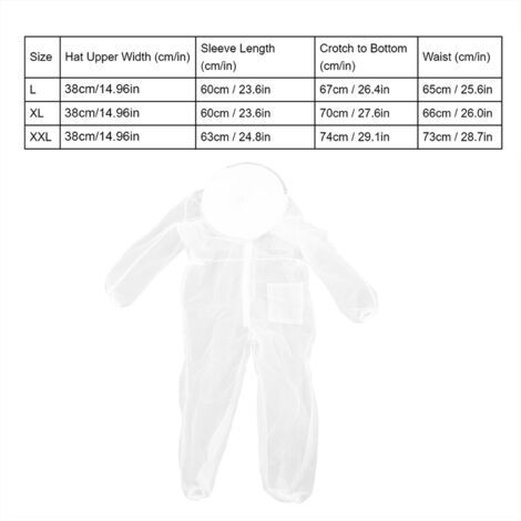 Transparenter Nylon-Imkeranzug mit Schutzhut - 1 Stück - Größe L (Atmungsaktives und strapazierfähiges Netzgewebe)