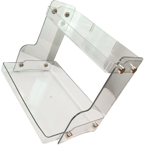 Transparenter PET-Schreibtischorganizer mit 2 Ablagen, 29 cm, für effiziente Aufbewahrung (Kosmetik, Büro).