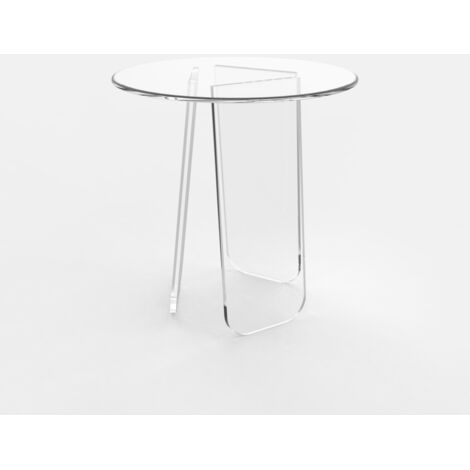 Transparenter runder Couchtisch 45cm modernes Design Bridget