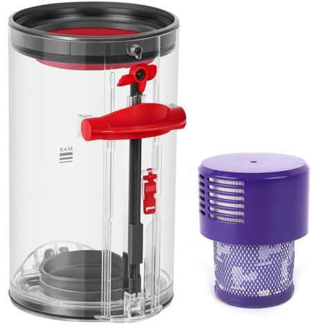 Transparenter Staubsammeltopf für Dyson V10 SV12 SV13 SV27 Staubbehälter, Enthält HEPA-Filter, für Dyson Staubsauger Zubehör Ersatzteile Aufsatz, Staubsaugereimer für Dyson Staubsauger Ersatzteile
