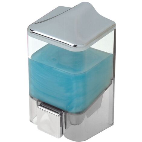 Transparenter und Chrom Seifenspender 0,5 LT 8,5 x 8,5 x 16 cm