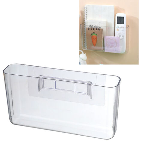 Transparenter Wandorganizer, großes Modell (22,6 x 12 x 5 cm), robuste Kunststoffkonstruktion, einfache Montage mit beiliegendem Klebestreifen
