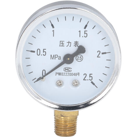 Transparentes Manometer – 2,5 % Genauigkeit, Edelstahlgehäuse, Luftdruck 0–2,5 MPa, 1/4-Zoll-NPT-Anschluss