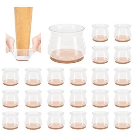 (Transparent)Protection Pied de Chaise - Non spécifié - 24pcs - Silicone et Feutre - Transparent - 18-25mm