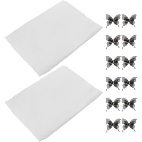 Transparents Blancs en Voile Semi Transparent 2 Panneaux