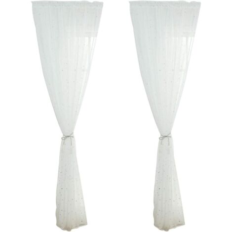 Transparents Voile Motif toiles Argentes pour Fentres