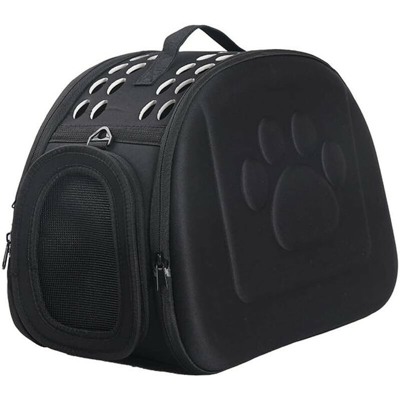 Transport du chat- Sac de Transport d'animaux pour Chien Chat Lapin Respirable Démontable Lavable (Noir)