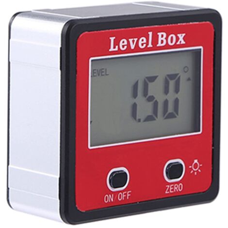 Transportador de ángulo LCD digital Inclinómetro de 4-90 °, Medidor de ángulo electrónico rojo de alta precisión para carpintería, construcción, automotriz