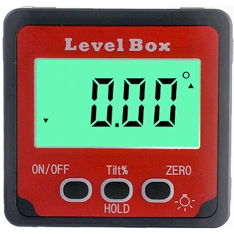 Transportador de ángulos digital, inclinómetro magnético LCD, inclinómetro digital de 4 x 90°, nivel digital retroiluminado, herramienta de medición de ángulos, caja de nivel para carpintería y constr