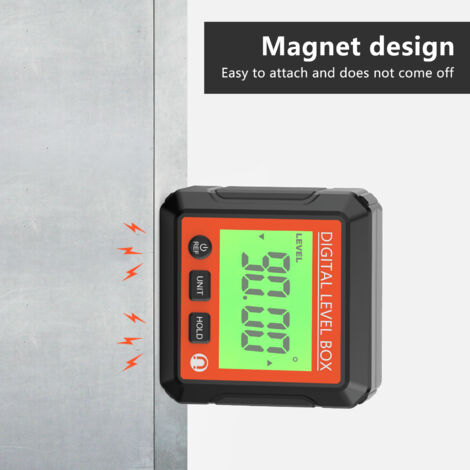 Transportador de ángulos digital JD10 con base magnética, caja de ingletes de precisión LCD, inclinómetro electrónico y función de retención de datos.