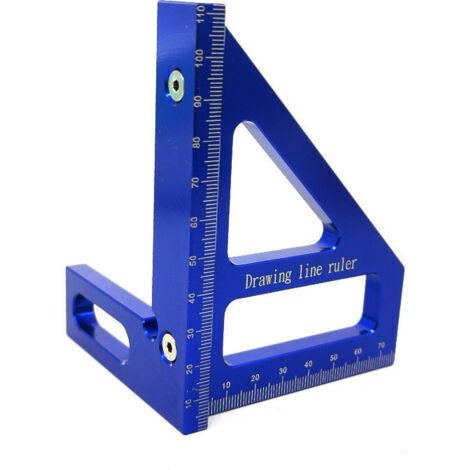 Transportador de escuadra para carpintería fabricado en aleación de aluminio, regla triangular para ingletes, trazado de alta precisión, herramienta de medición para ingenieros y carpinteros, 1 pieza,