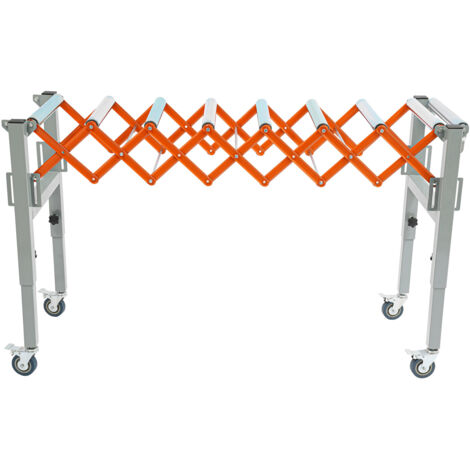 Transportador de rodillos ajustable, mesa transportadora ajustable con pantalla de báscula, cinta transportadora giratoria, portátil, flexible y extensible, 130 cm