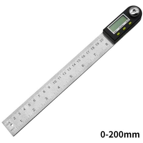 Transportador digital KZQ, buscador de ángulos de acero inoxidable, herramienta de medición de ángulos con pantalla LCD, medición de ángulos de 0° a 360°, regla de acero inoxidable para carpintería, t