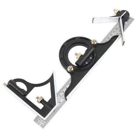 Transportador multifunción YMYNY de 300 mm, regla cuadrada combinada, herramienta de medición de acero inoxidable, herramientas profesionales de carpintero.