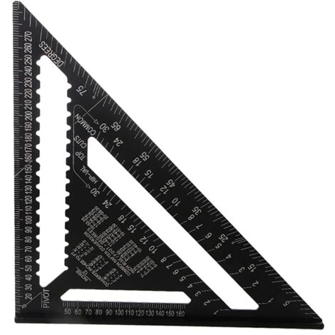 Transportador triangular de 30 cm, regla triangular, escuadra de carpintero, regla angular profesional métrica para carpintería.