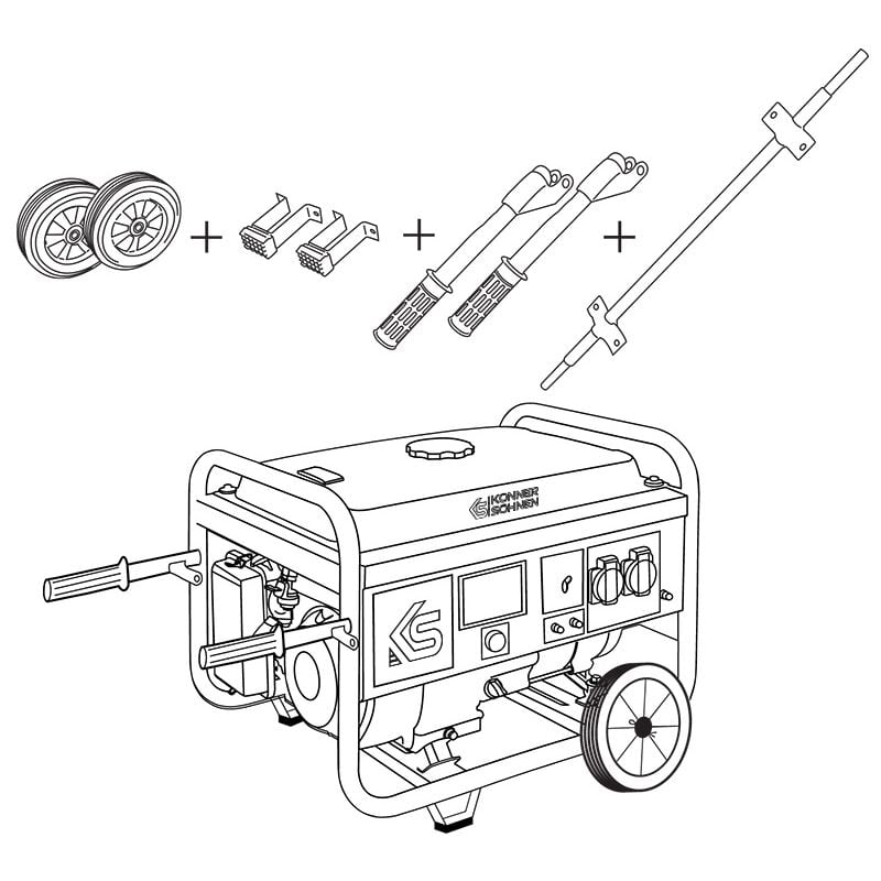 Transportation kit KS 10 KIT for generators Könner & Söhnen for modifications of KS 10000 petrol generators