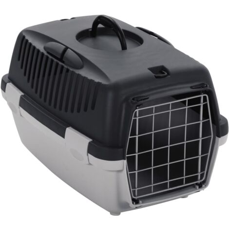 vidaXL Transportbox für Haustiere Grau Schwarz PP Hundebox mehrere Auswahl