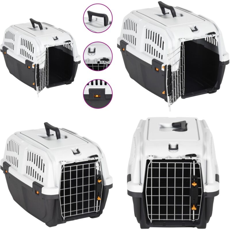Vidaxl - Transporteur pour animaux de compagnie et porte en métal pp - cage de transport pour animaux de compagnie avec porte en métal - cages de