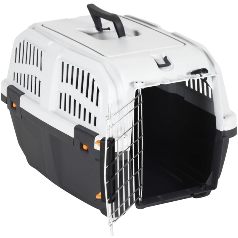 Vidaxl - Transporteur pour animaux de compagnie et porte en métal pp