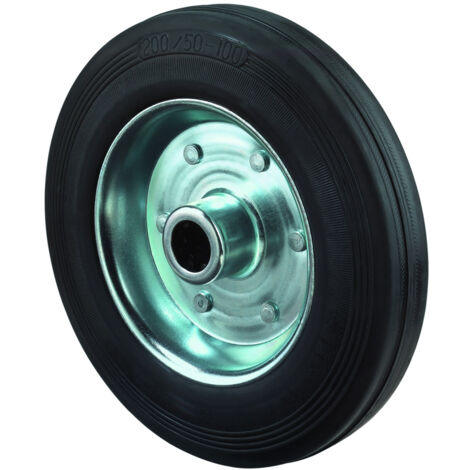 Transportgeräte-Rad, Gummi schwarz, Durchm. 250 mm, Traglast 250 kg, Rollenlager