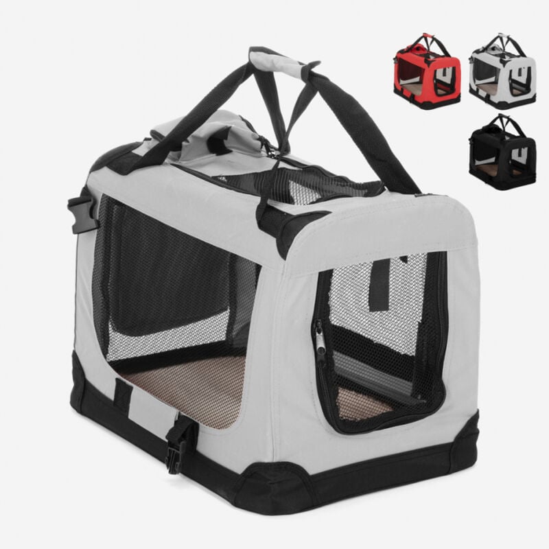 

Transportín de perros y gatos pequeños plegable suave 48x31,5x36cm Oliver S | Gris