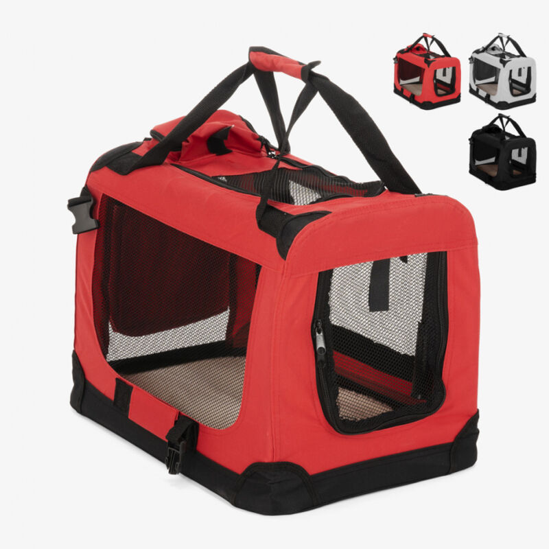 

Transportín de perros y gatos pequeños plegable suave 48x31,5x36cm Oliver S | Rojo