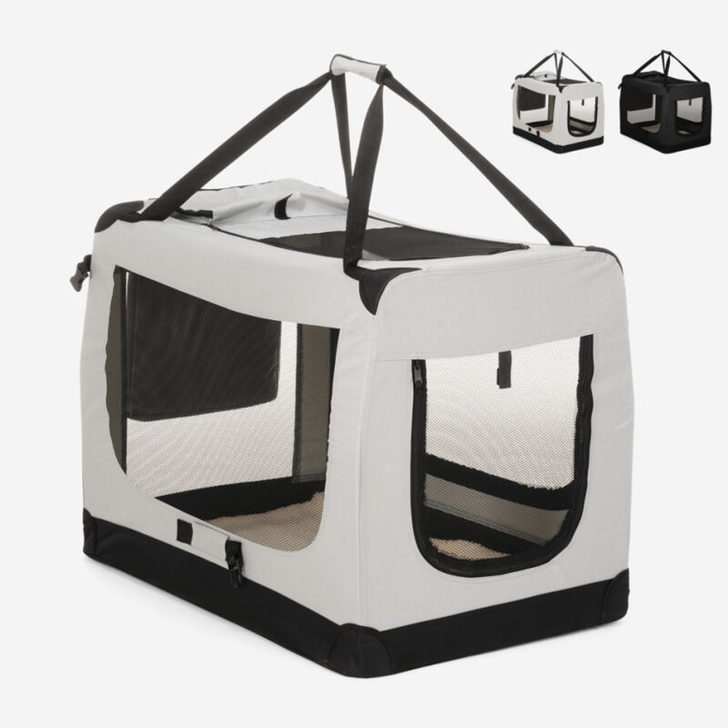 

Transportín para perros grande 85,5x55,5x64cm tela plegable Oliver XXL | Gris