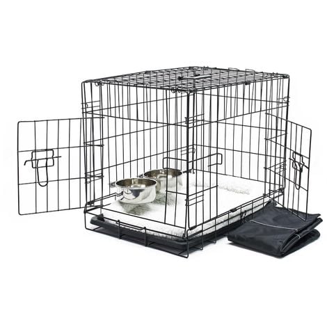 Transportín plegable animales XS 61x42x48.5cm Set completo viaje Perros Gatos Capazo Cama acolchada