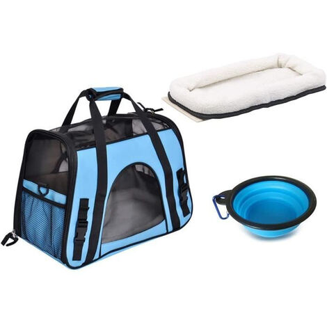 Transporttasche für Katze Hund Farbe Blau 43x25x28cm FUIENKO